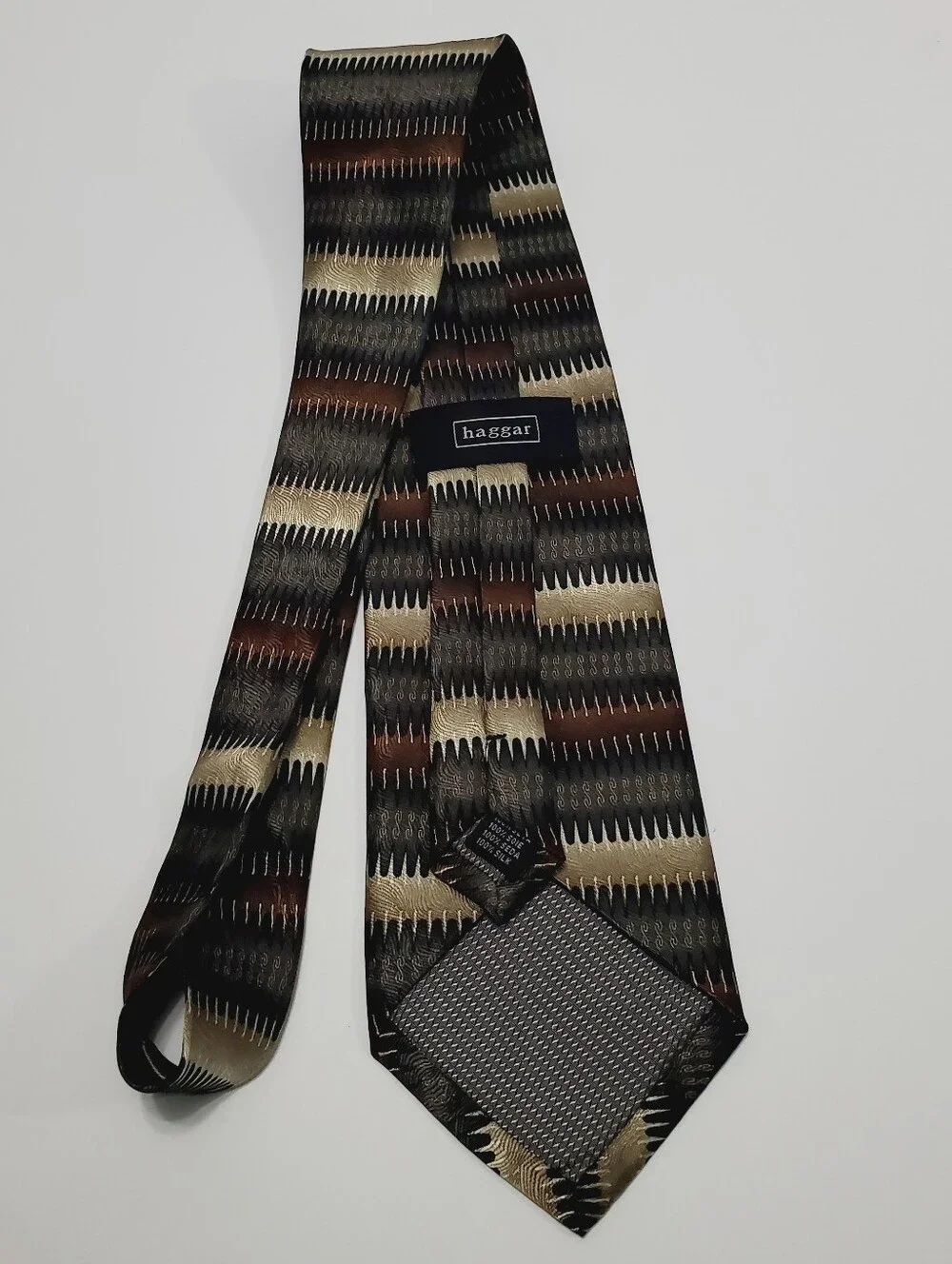 Hagger Men's Silk Neck Tie Multicolor Stripe Pattern 60x4